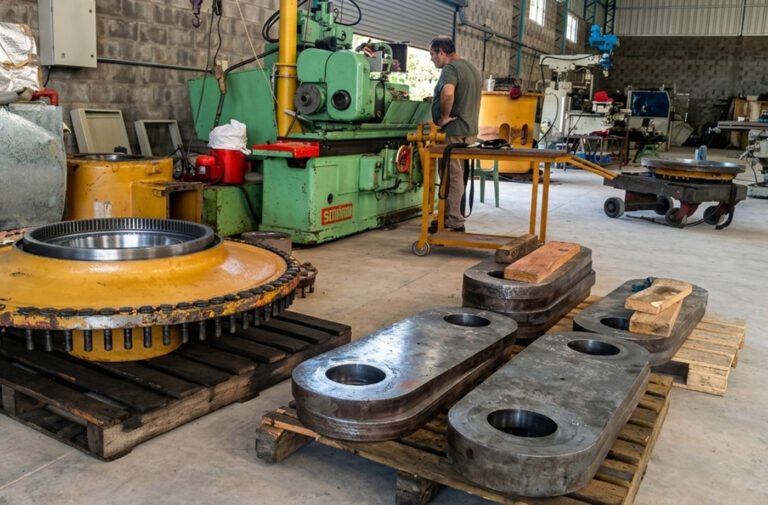 Maza de rueda de equipo pesado recuperada mediante metalización industrial